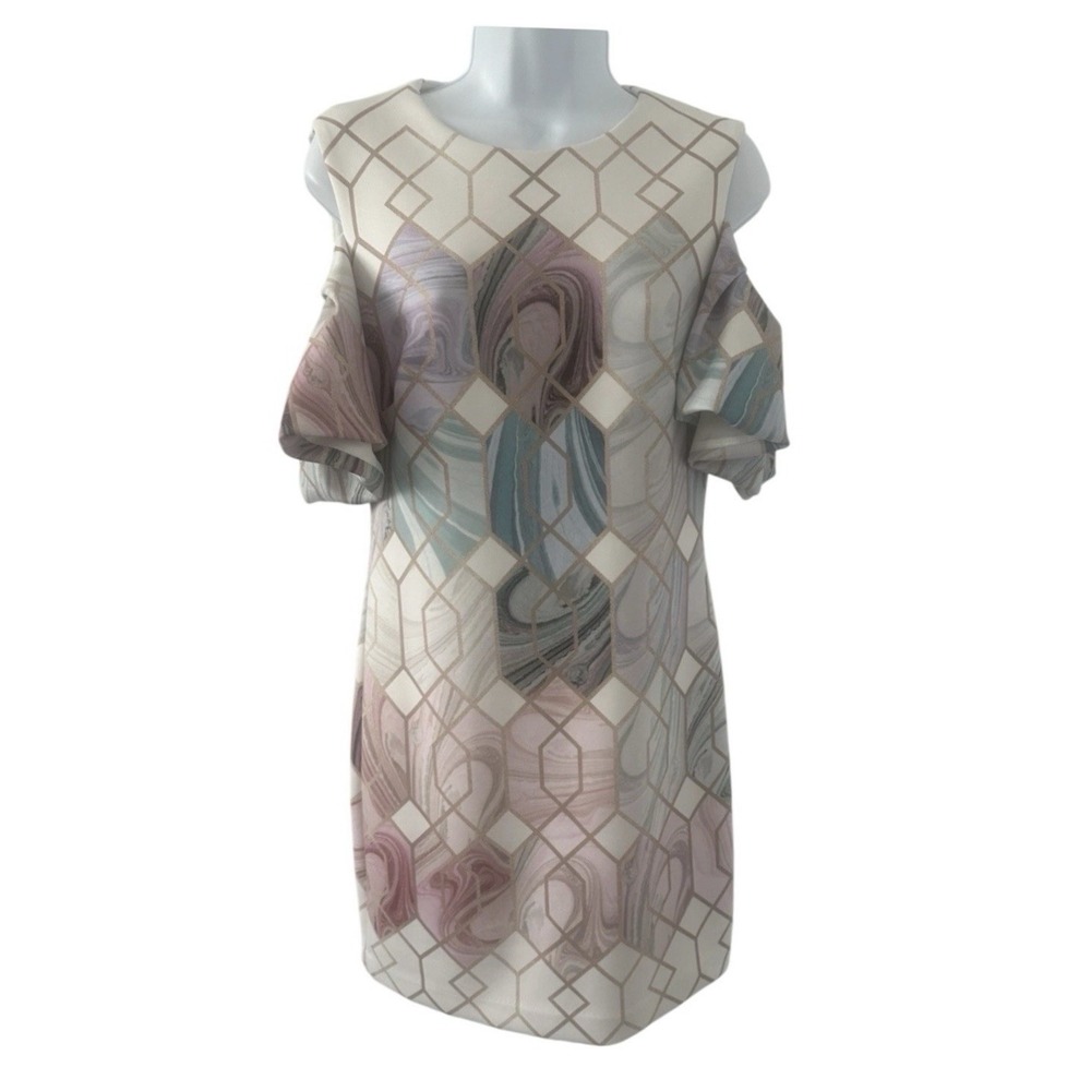 Ted Baker Krimba Sea of Clouds Scuba Dress Sz 3 US 6-8